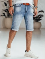 Pánske modré džínsové šortky s opaskom FashionStreet SX2564