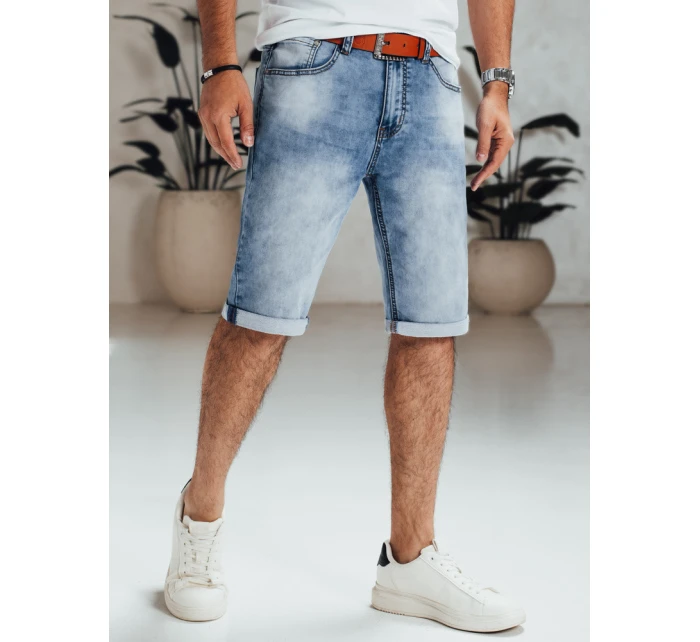Pánske modré džínsové šortky s opaskom FashionStreet SX2564
