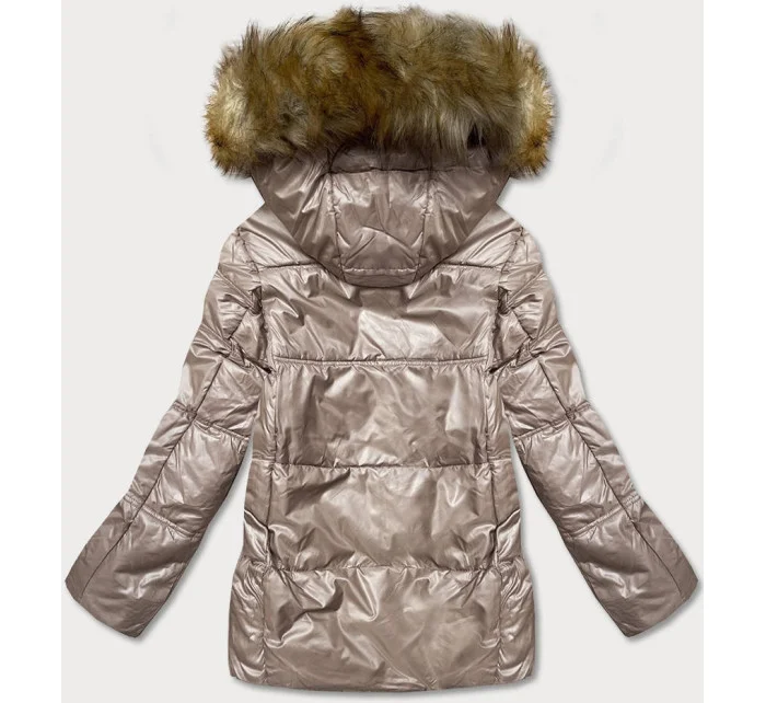 Krátka prechodná prešívaná bunda v ťavej farbe (H-202-1)