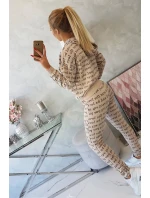 Sada s potiskem béžová