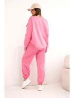 Dámska maslová súprava s voľnou mikinou a nohavicami LOVE pink