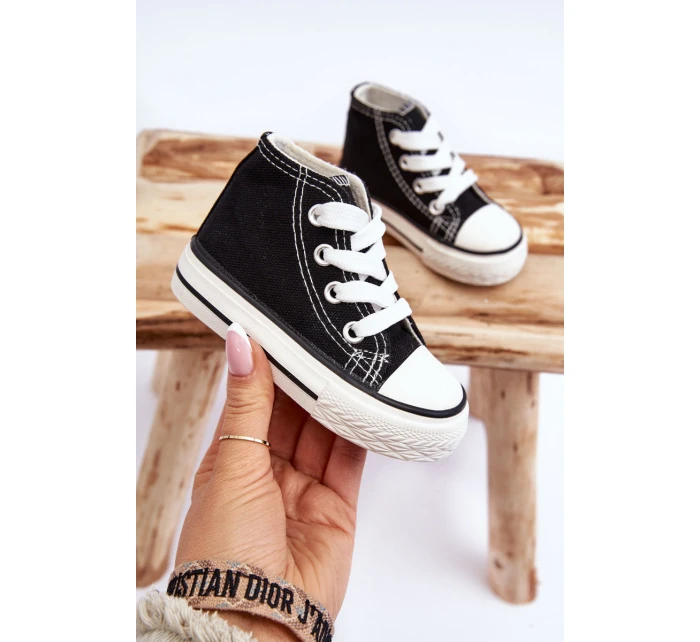 Dziecięce Wysokie Trampki Czarne Filemon Dziecięce Wysokie Trampki Czarne Filemon