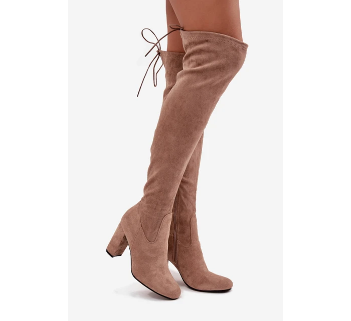 Kozaki Damskie Na Słupku Beżowe Xamarin