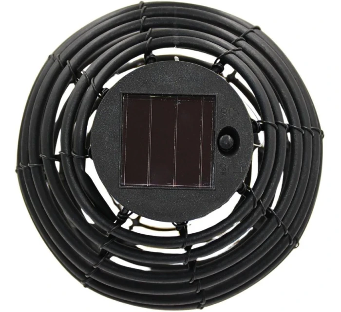 RATANOVÁ SOLÁRNA GUĽOVÁ LAMPA ČIERNA PROGARDEN