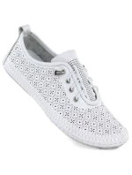 Skórzane damskie białe model 22026005 - T.Sokolski