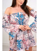 model 18746616 květinové šaty pudrově růžové - K-Fashion model 18746616 květinové šaty pudrově růžové - K-Fashion