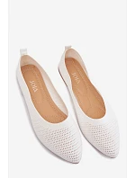Síťované Materiálové Baleríny Dámské Bílé Sarina Síťované Materiálové Baleríny Dámské Bílé Sarina