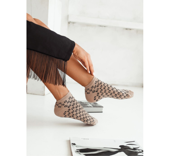 Módne béžové ponožky GG - Milena