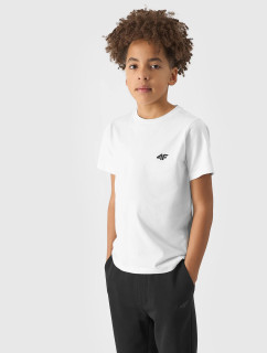 Chlapčenské jednofarebné tričko 4F - biele