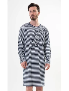 Pánska nočná košeľa s dlhým rukávom Plachetnica