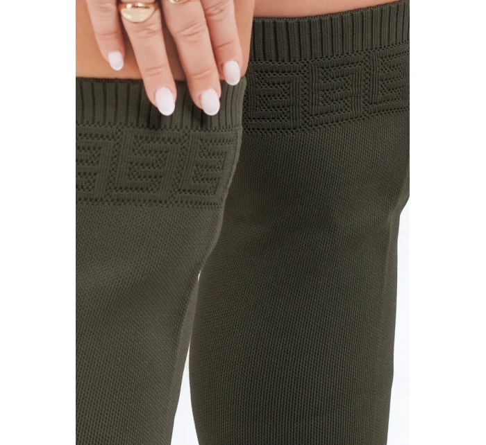 Dámske čižmy nad kolená zelené FashionStreet ZY1134