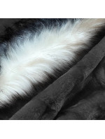 Dlhá bavlnená dámska zimná bunda parka v grafitovej farbe (WM268)