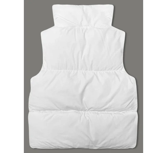 Bílá péřová dámská vesta se stojáčkem model 18914583 - J.STYLE Bílá péřová dámská vesta se stojáčkem model 18914583 - J.STYLE