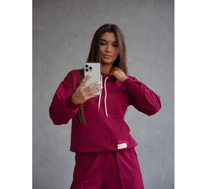 Súprava mikiny so stojačikom a nohavíc bordová (82162) Súprava mikiny so stojačikom a nohavíc bordová (82162)