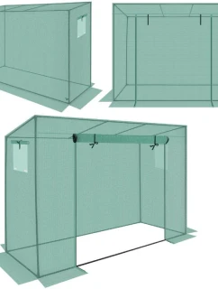 SKLENENÁ ZÁHRADA PRE TOMATOPY 200x77x168-150CM PE ZELENÁ