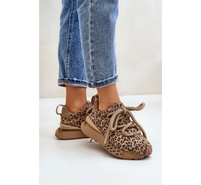 Zamszowe Sneakersy Damskie Na Platformie Z Grubym Sznurowaniem Panterka Artiker 55C0135 Brązowe Zamszowe Sneakersy Damskie Na Platformie Z Grubym Sznurowaniem Panterka Artiker 55C0135 Brązowe