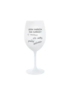 SVAŘÁČEK - bílá  sklenice na víno 350 ml
