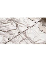 Svetlo béžová dámska prešívaná bunda so stojačikom (AG8-001)