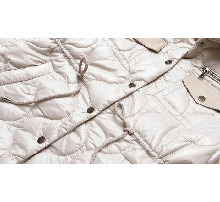 Svetlo béžová dámska prešívaná bunda so stojačikom (AG8-001)