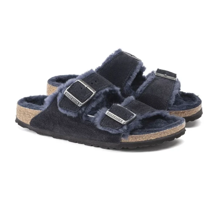 Birkenstock Arizona VL Shearling Midnight Insulated Žabky Suede Leather Wide Regular (1020592)