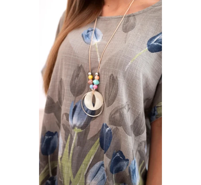 Dámske bavlnené tričko s kvetinovým vzorom fango Dámske bavlnené tričko s kvetinovým vzorom fango