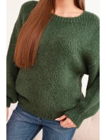 Dámský svetr z vlny s  a dlouhým rukávem, khaki model 21780813 - K-Fashion