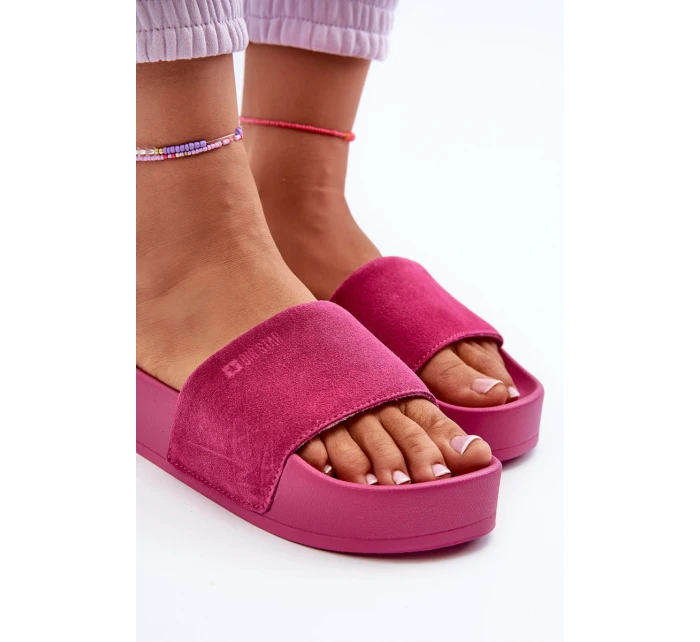 Dámské žabky na platformě z semiše Big Star model 21655533 fuchsie - Big Star Shoes