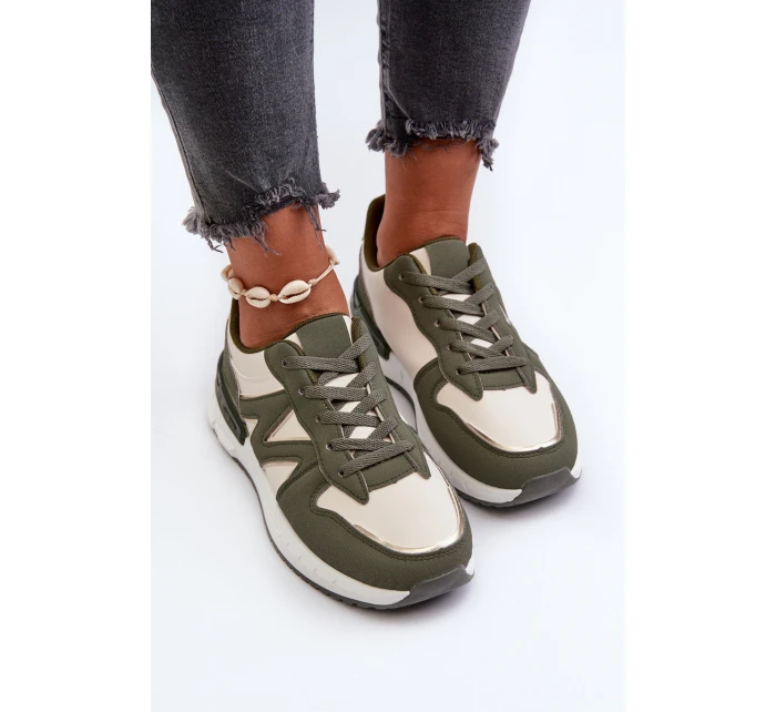 Sneakersy Damskie Z Eko Skóry Zielone Kaimans Sneakersy Damskie Z Eko Skóry Zielone Kaimans