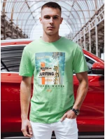 Pánské zelené tričko s potiskem Dstreet model 21975071 - FashionStreet