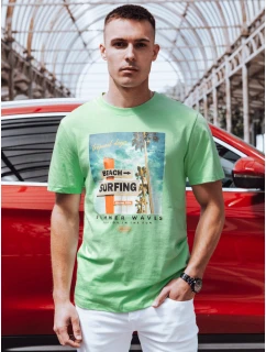 Pánské zelené tričko s potiskem Dstreet model 21975071 - FashionStreet