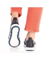 W modrá kožená polobotka s podrážkou model 19737391 - Rieker W modrá kožená polobotka s podrážkou model 19737391 - Rieker