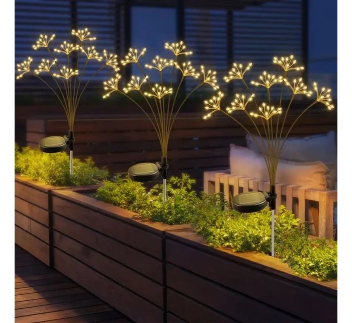 SOLÁRNE SVIETIDLO DÚCHADLO STROM OHŇOSTROJ 72CM 60 LED