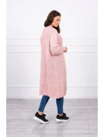 Svetr dlouhý kardigan pudrově růžový Svetr dlouhý kardigan pudrově růžový