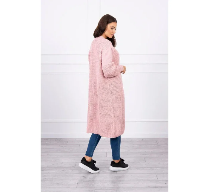 Svetr dlouhý kardigan pudrově růžový Svetr dlouhý kardigan pudrově růžový