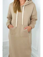 Dlhé šaty s kapucňou svetlo béžová Dlhé šaty s kapucňou svetlo béžová