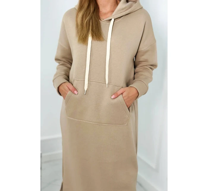 Dlhé šaty s kapucňou svetlo béžová Dlhé šaty s kapucňou svetlo béžová