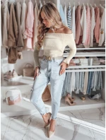 Dámská halenka s odhalenými rameny béžová Dstreet model 21985579 - FashionStreet