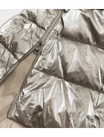 Béžová dlhá lesklá dámska zimná bunda (775) Béžová dlhá lesklá dámska zimná bunda (775)