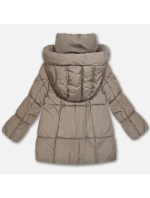 Béžová dámska páperová bunda oversize S'West (B8539-12)