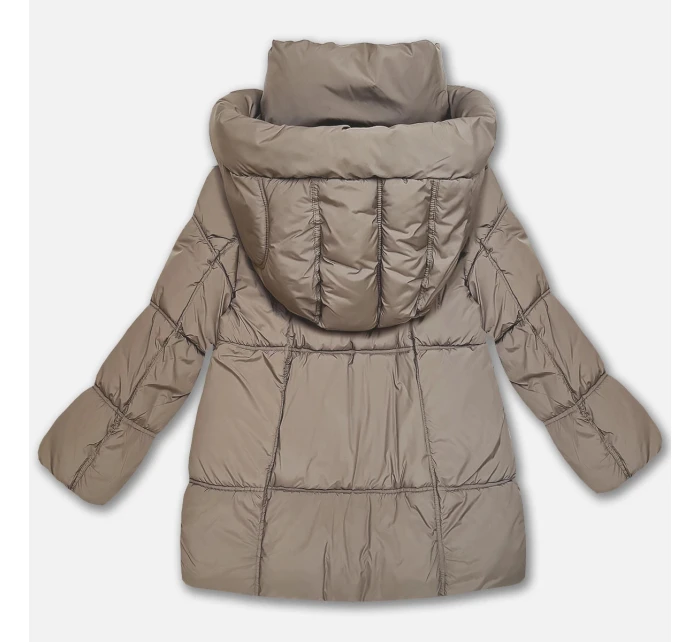 Béžová dámska páperová bunda oversize S'West (B8539-12)