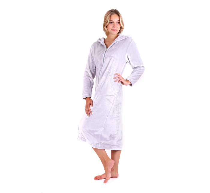 Dámsky župan Siena s kapucňou na zips 3656 Light Grey - Vestis