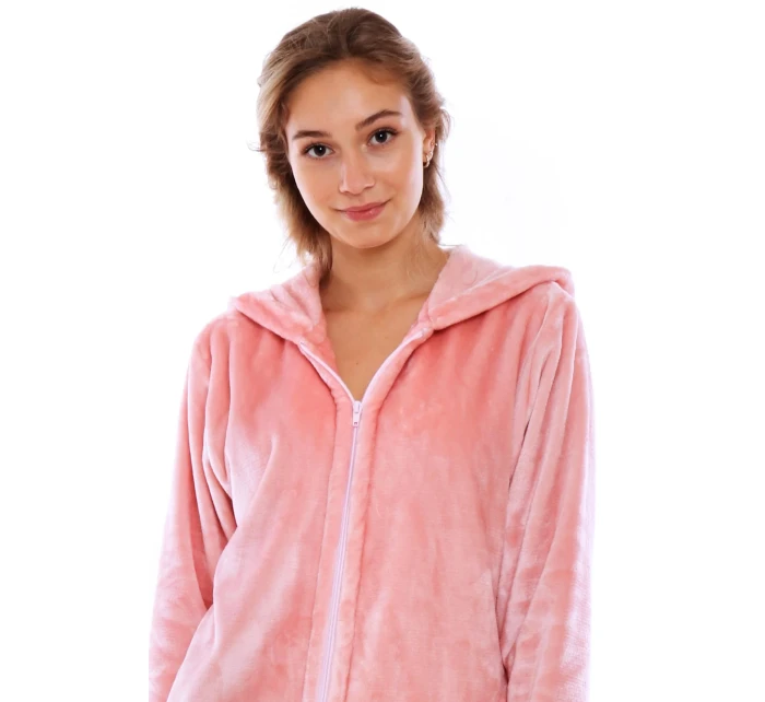 Pánsky župan Siena s kapucňou na zips 3656 pink pearl - Vestis