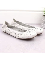 Kožená pohodlná polobotka W model 22033618 bílá - Rieker