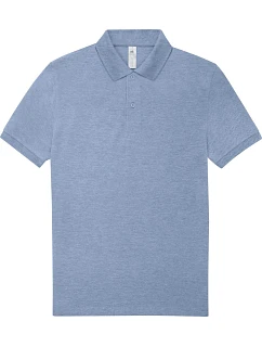 B&C My Polo 210 – polo tričko z hrubej bavlny 01.U426, melírovaná modrá