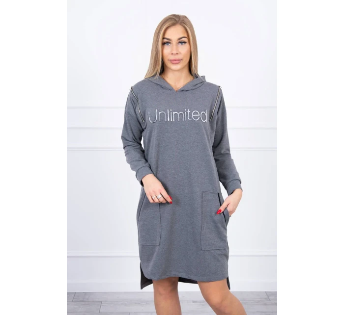 model 18747744 grafitové šaty - K-Fashion