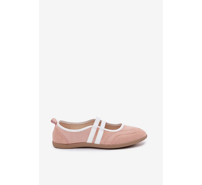 Sportovní baleríny s pásky Růžové model 22107345 - Boto