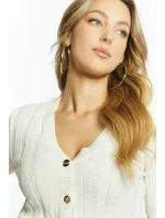 Dámsky sveter s krátkym rukávom SWE0620 White - Monnari