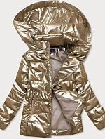 Lesklá zlatá prešívaná dámska bunda (2021-04BIG)