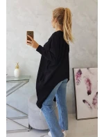 Oversize blúzka s potlačou čierna