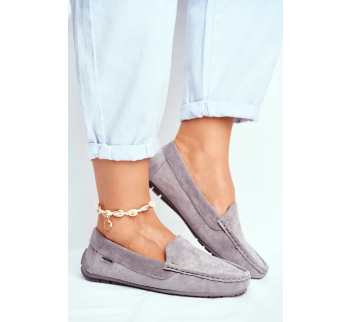 Dámské Semišové Mokasíny Šedé model 21527878 - EVENTO